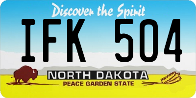 ND license plate IFK504