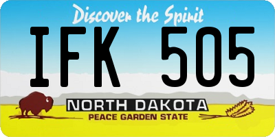 ND license plate IFK505