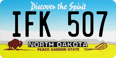 ND license plate IFK507