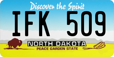 ND license plate IFK509