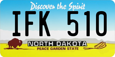 ND license plate IFK510
