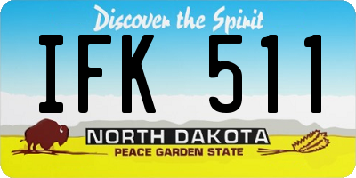 ND license plate IFK511