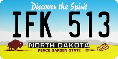 ND license plate IFK513