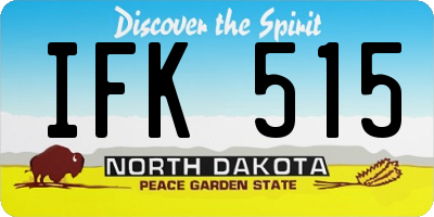 ND license plate IFK515