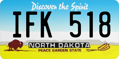 ND license plate IFK518