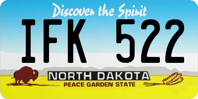 ND license plate IFK522