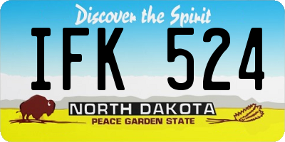 ND license plate IFK524