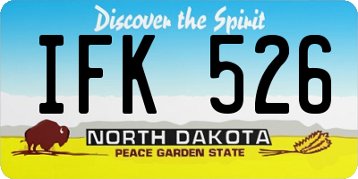 ND license plate IFK526