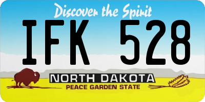 ND license plate IFK528