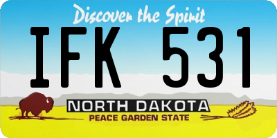 ND license plate IFK531
