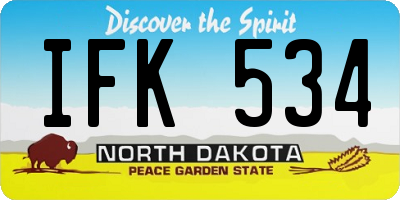 ND license plate IFK534
