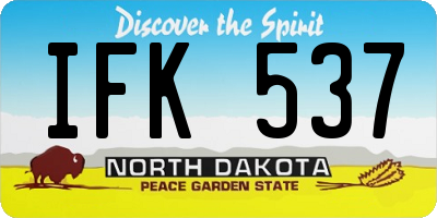 ND license plate IFK537