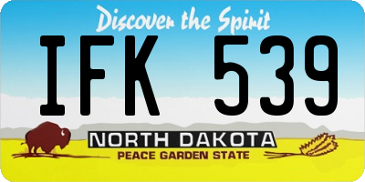 ND license plate IFK539