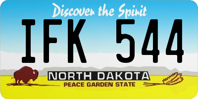 ND license plate IFK544