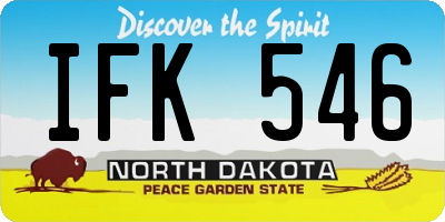 ND license plate IFK546