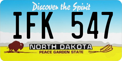 ND license plate IFK547
