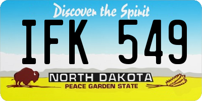 ND license plate IFK549
