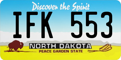 ND license plate IFK553