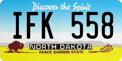 ND license plate IFK558