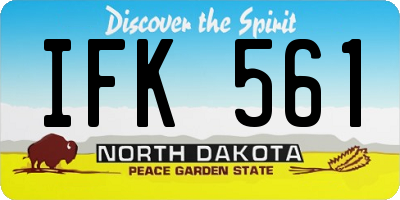 ND license plate IFK561