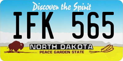 ND license plate IFK565