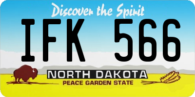 ND license plate IFK566