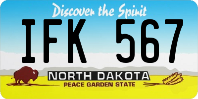 ND license plate IFK567