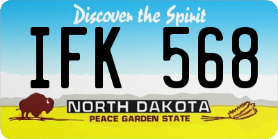 ND license plate IFK568