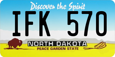 ND license plate IFK570