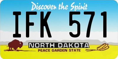 ND license plate IFK571