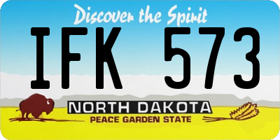 ND license plate IFK573