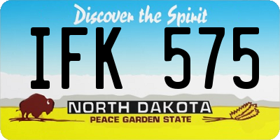 ND license plate IFK575