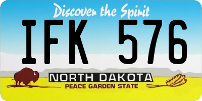 ND license plate IFK576