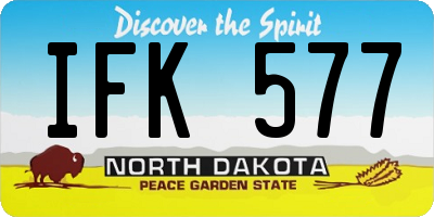 ND license plate IFK577