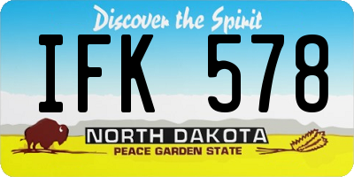 ND license plate IFK578