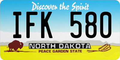 ND license plate IFK580