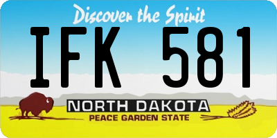 ND license plate IFK581