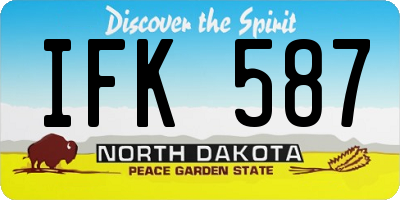 ND license plate IFK587