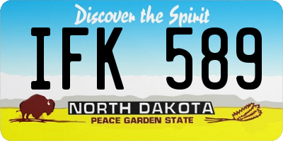 ND license plate IFK589