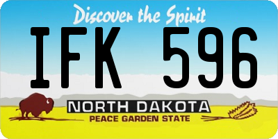 ND license plate IFK596