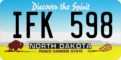 ND license plate IFK598