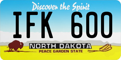 ND license plate IFK600