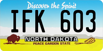 ND license plate IFK603