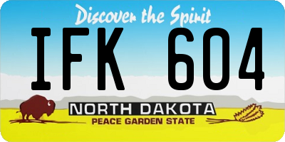 ND license plate IFK604