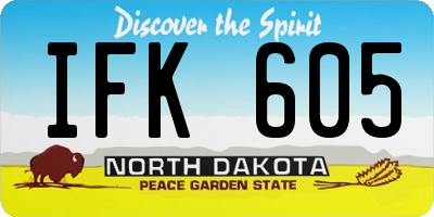 ND license plate IFK605