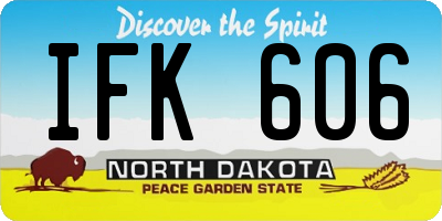 ND license plate IFK606