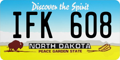 ND license plate IFK608