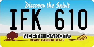ND license plate IFK610