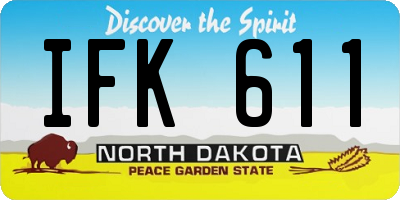 ND license plate IFK611