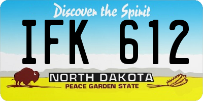 ND license plate IFK612